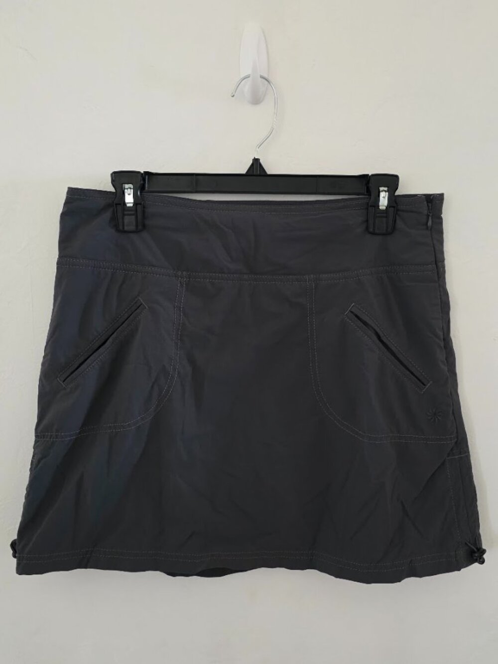 Y2K Athleta Ripstop Cinch Active Skort Dark Gray Hiking Travel